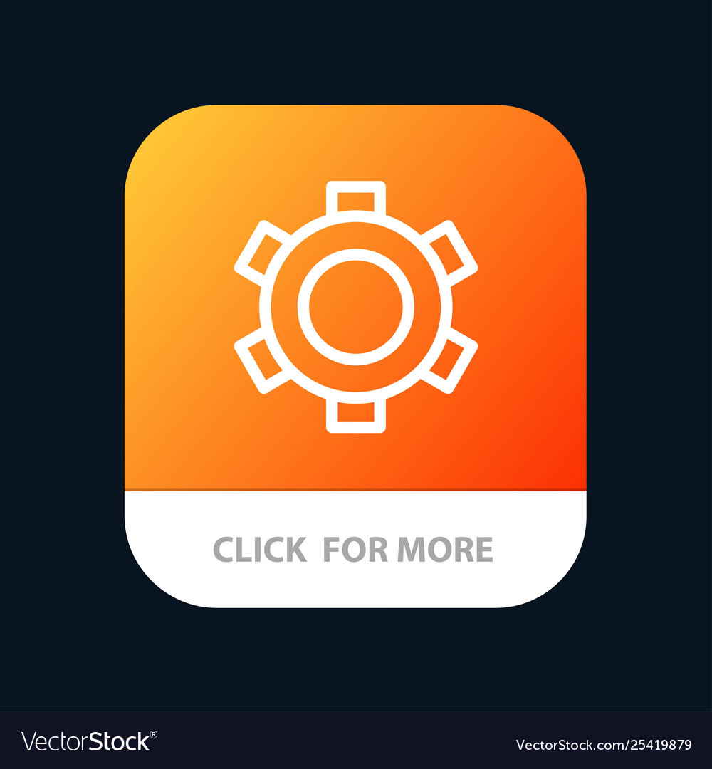 Basic gear setting ui mobile app button android vector image Basic gear setting ui mobile app button android