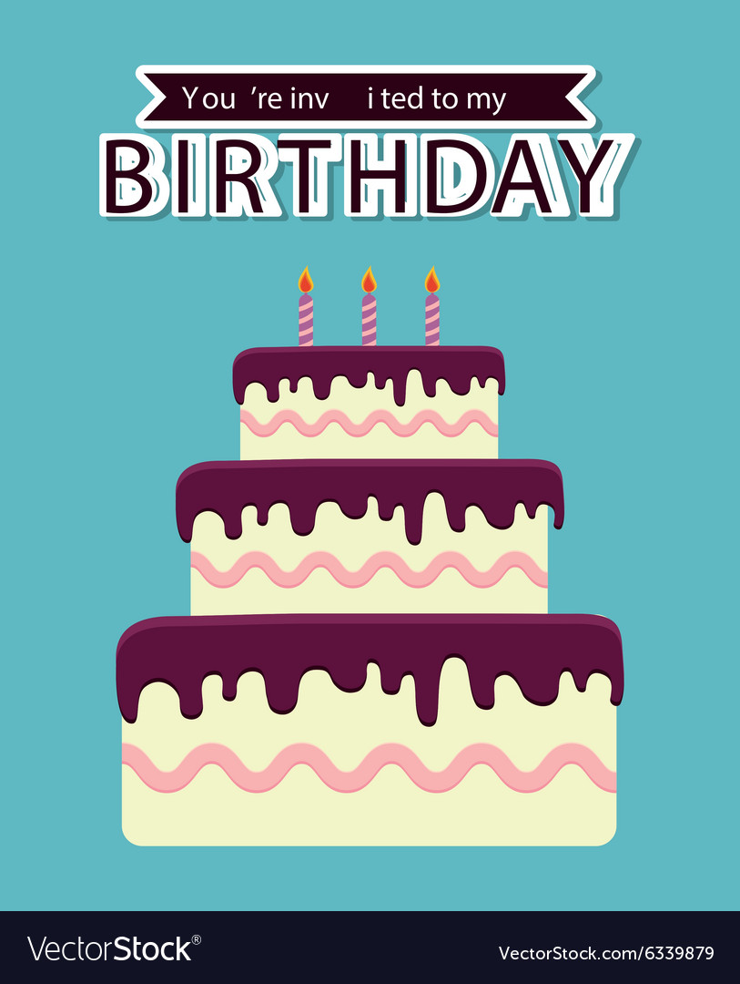 Birthday cake and desserts Royalty Free Vector Image