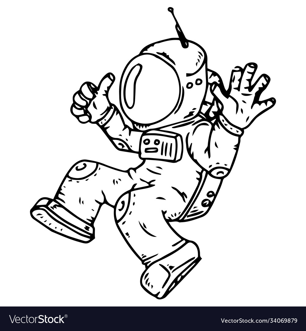 Cosmonaut icon a spaceman in a spacesuit hand Vector Image