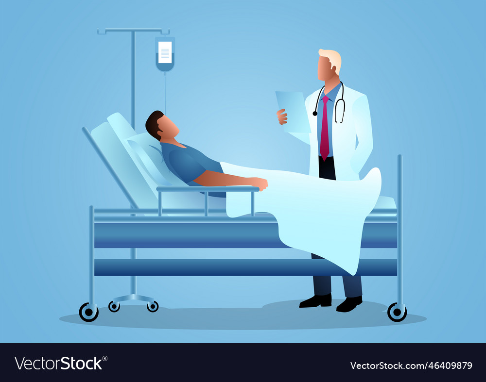 Doctor visiting his patient Royalty Free Vector Image