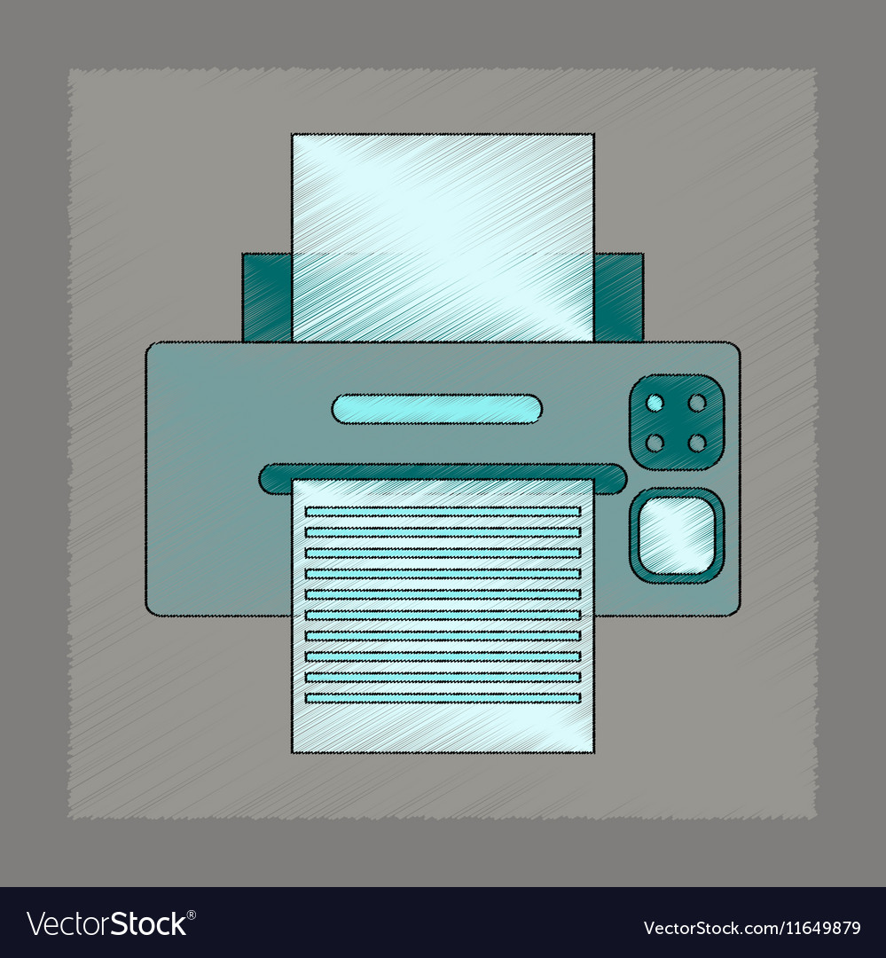 Flat shading style icon computer printer