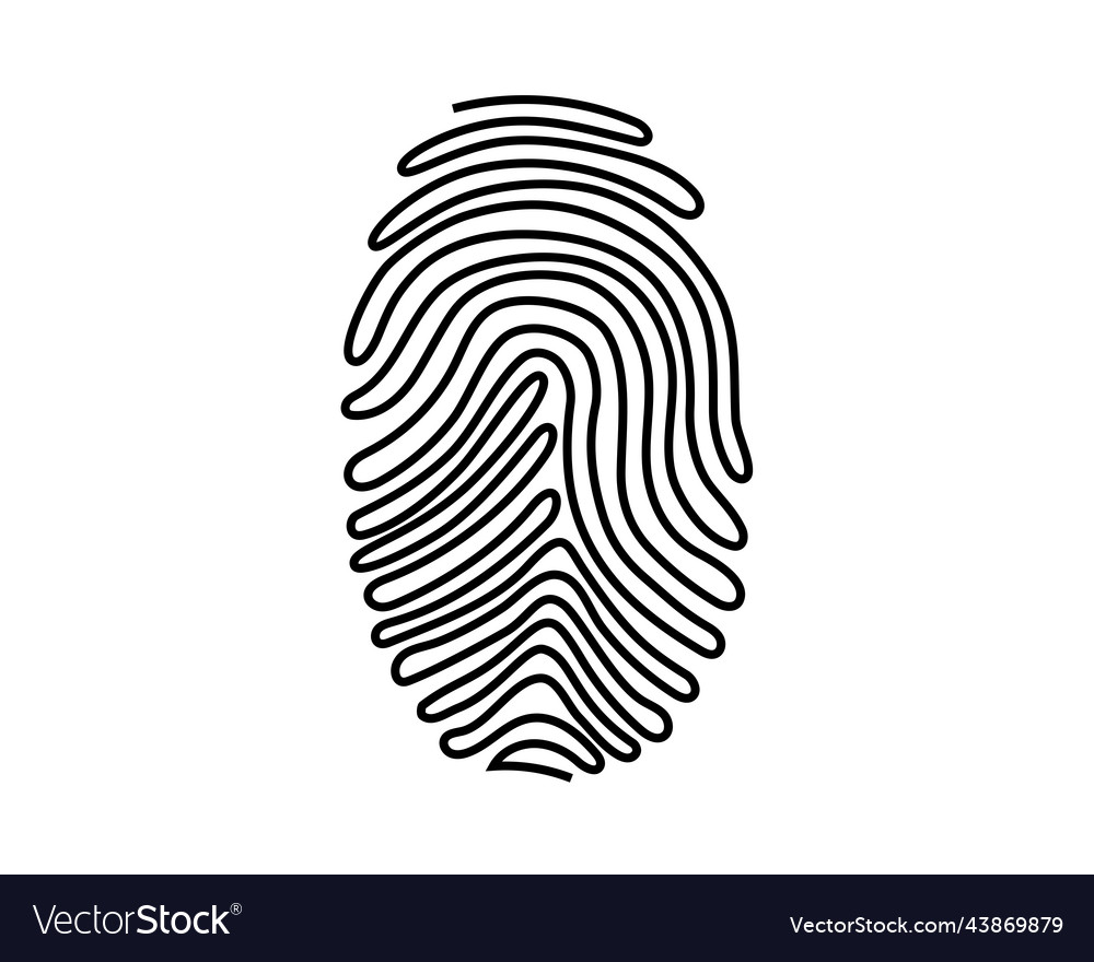 Linear fingerprint scanning icon Royalty Free Vector Image