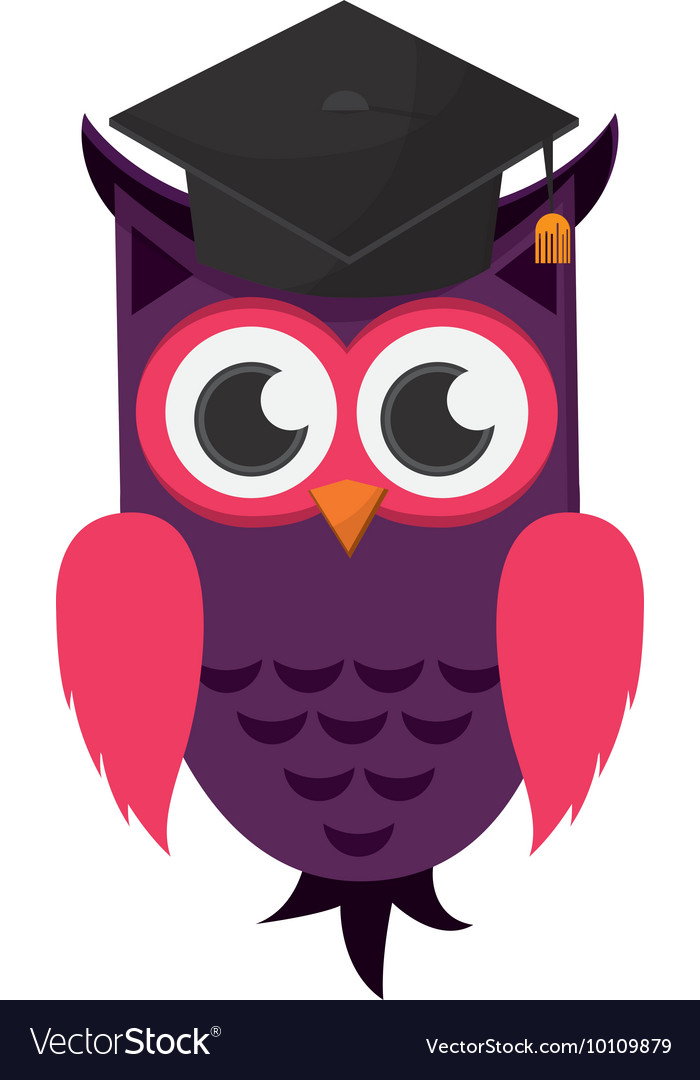 Owl Cartoon mit Abschlusskappe Icon