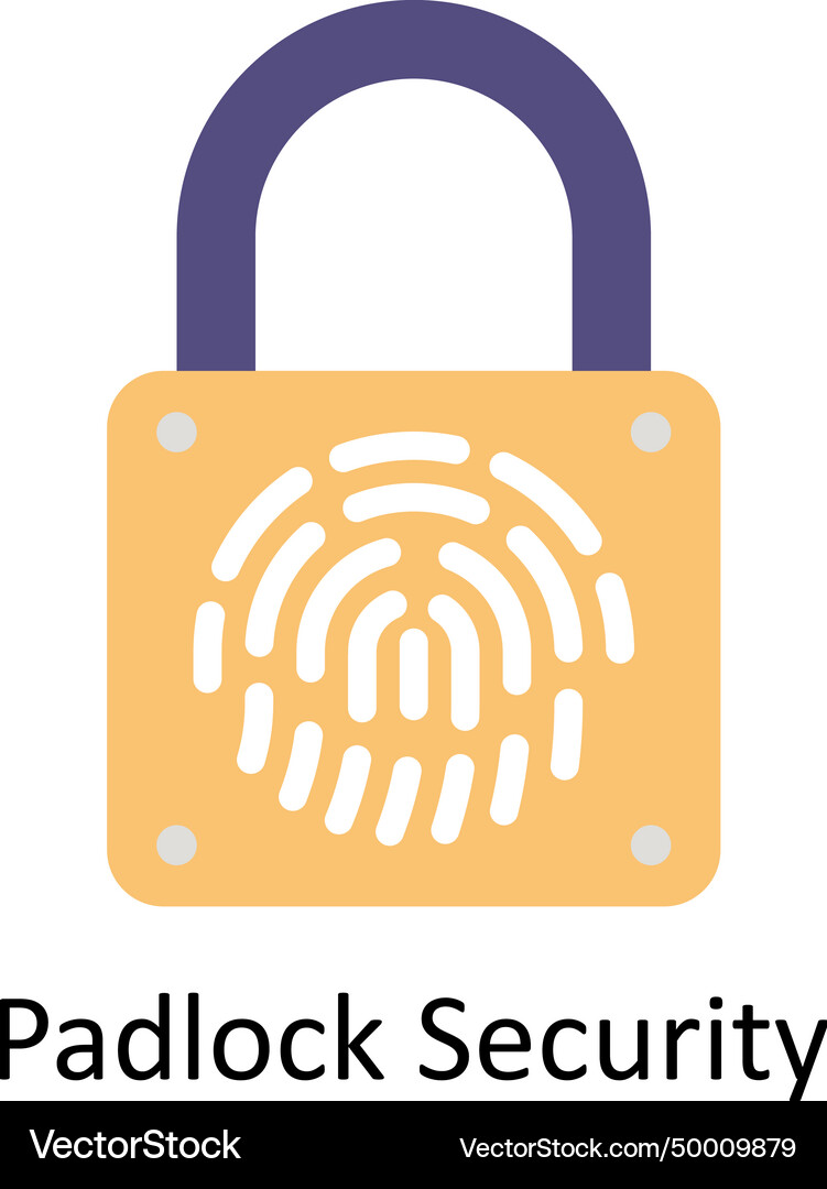 Padlock security flat icon style Royalty Free Vector Image