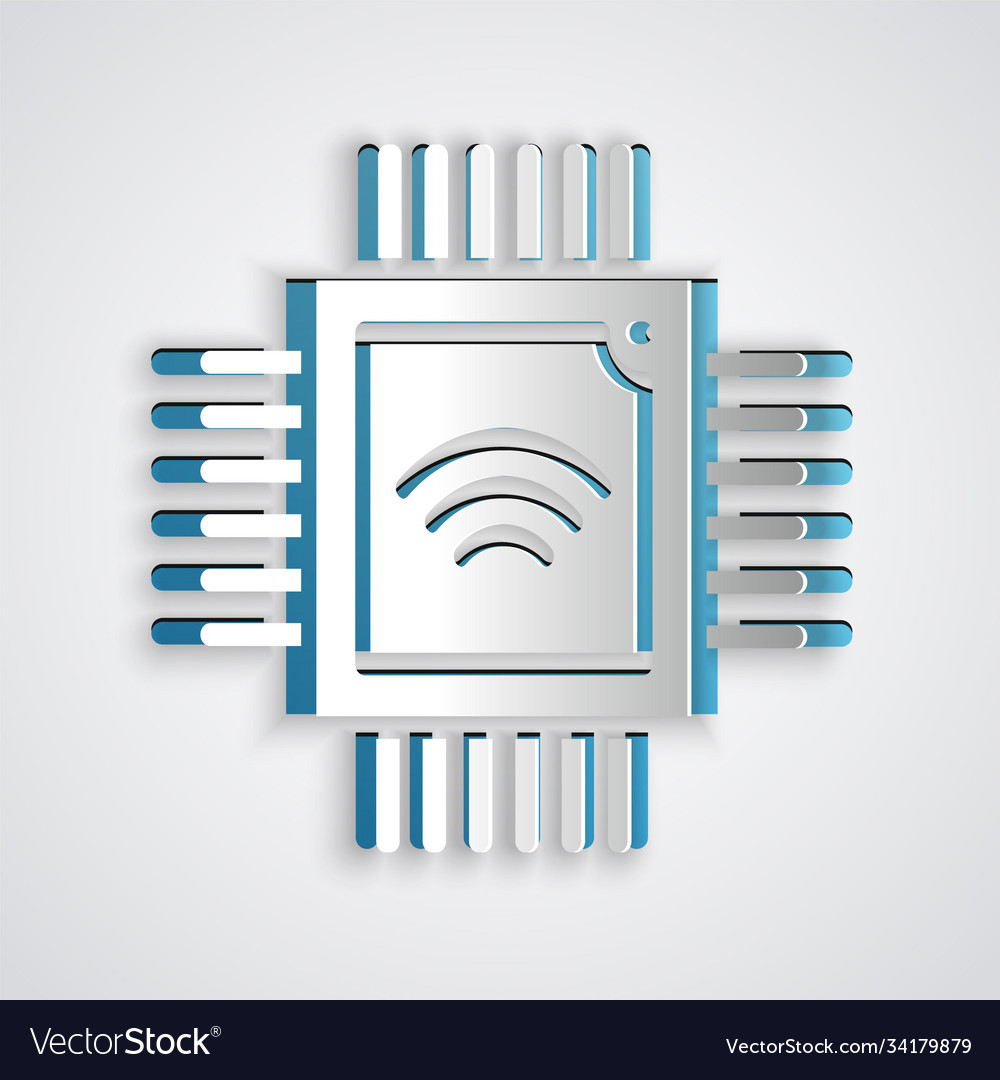 Papier schneiden Computerprozessor mit Mikroschaltungen vector image Papier schneiden Computerprozessor mit Mikroschaltungen