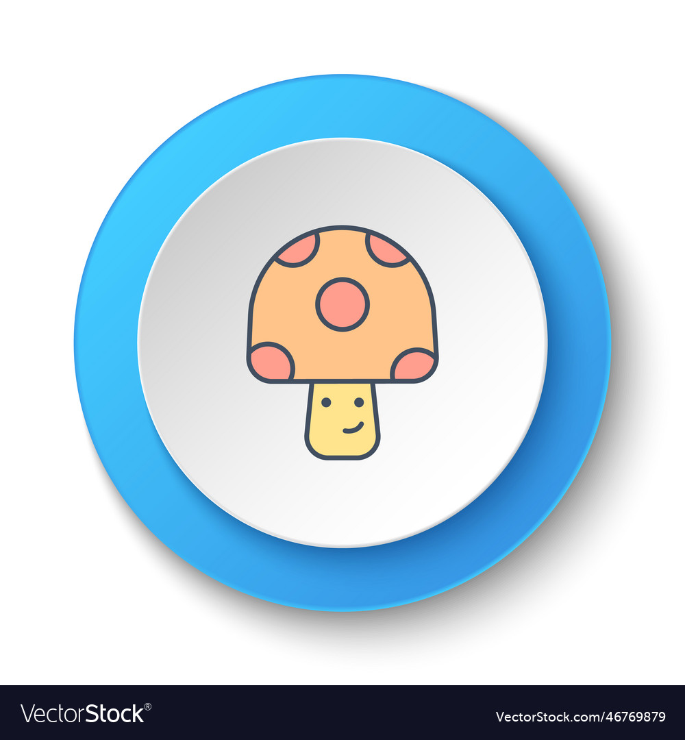 Round button for web icon video game mushroom Vector Image Round button for web icon video game mushroom