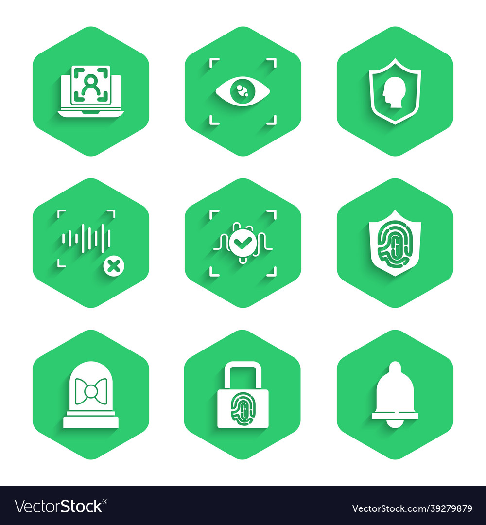 Set voice recognition fingerprint with lock vector image Set voice recognition fingerprint with lock