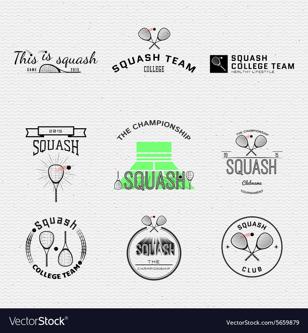 Squash badges logos and labels for any use Vector Image