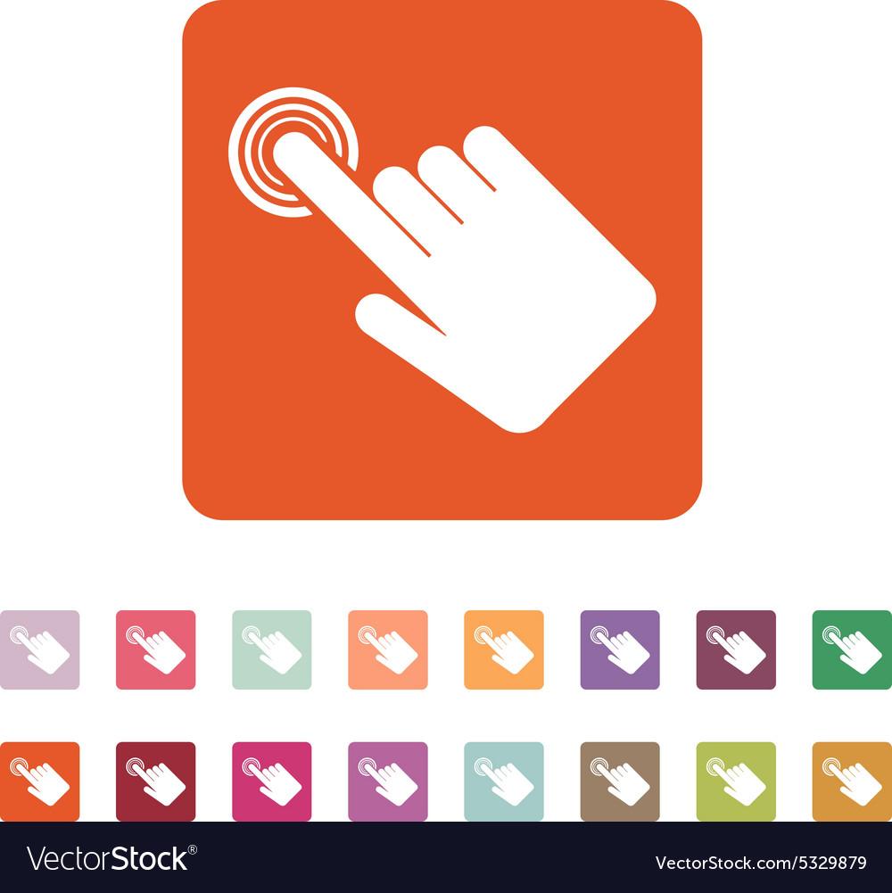 The hand click icon Cursor symbol Flat Royalty Free Vector