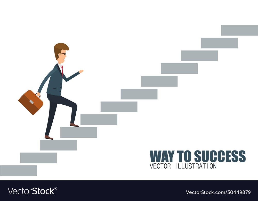 Way to success concept step Royalty Free Vector Image