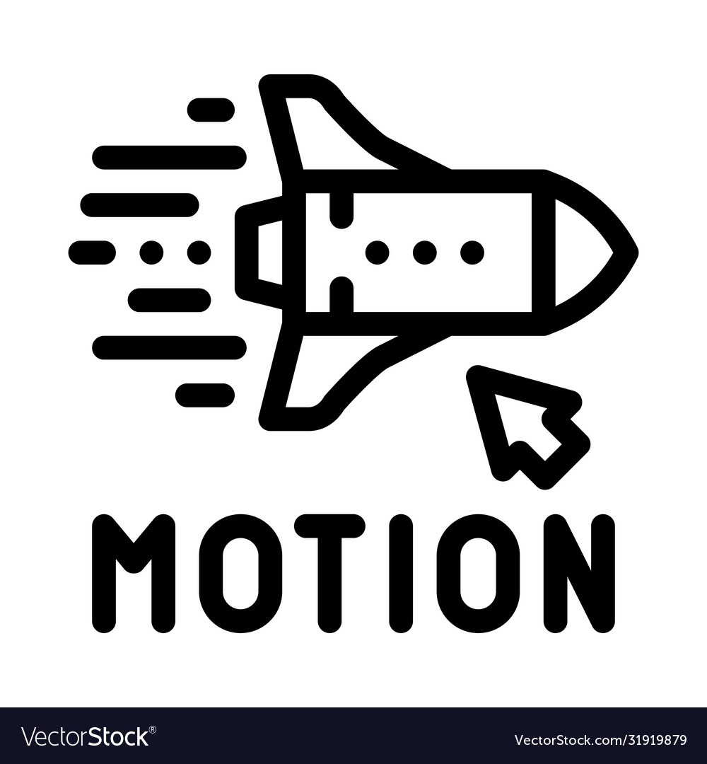 Work with rocket objects in action icon vector image Work with rocket objects in action icon