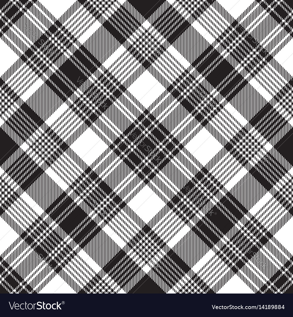 Black check diagonal plaid seamless pattern