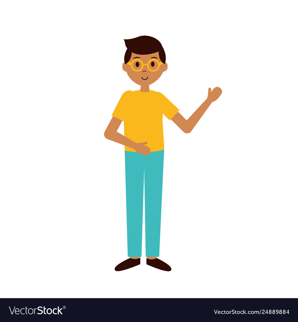 Boy waving hand Royalty Free Vector Image - VectorStock