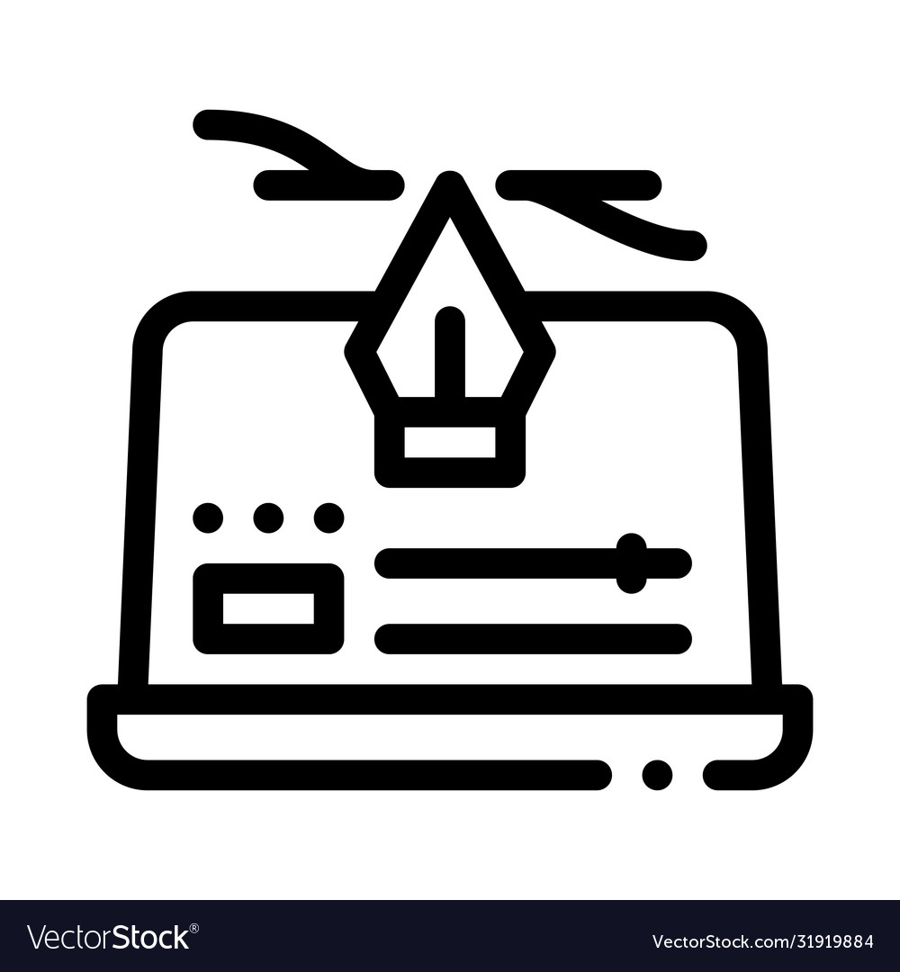 Computer maker movie settings icon outline
