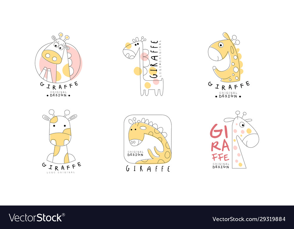 Niedliche Giraffe Original Design Logo Vorlagen