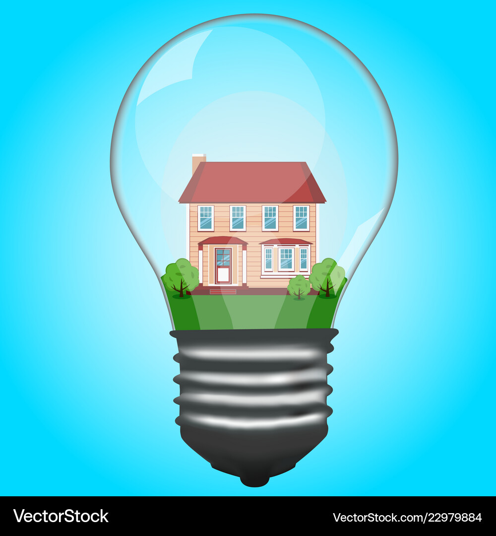 House is in a lamp Royalty Free Vector Image - VectorStock