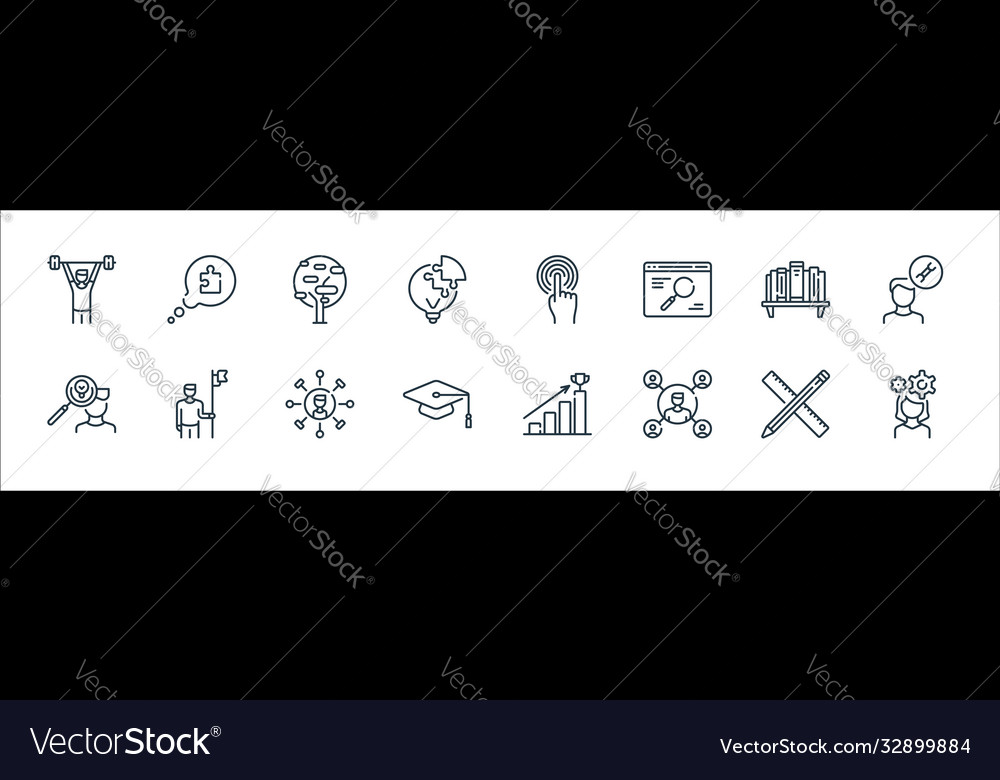 Life skills line icons linear set quality vector image Life skills line icons linear set quality