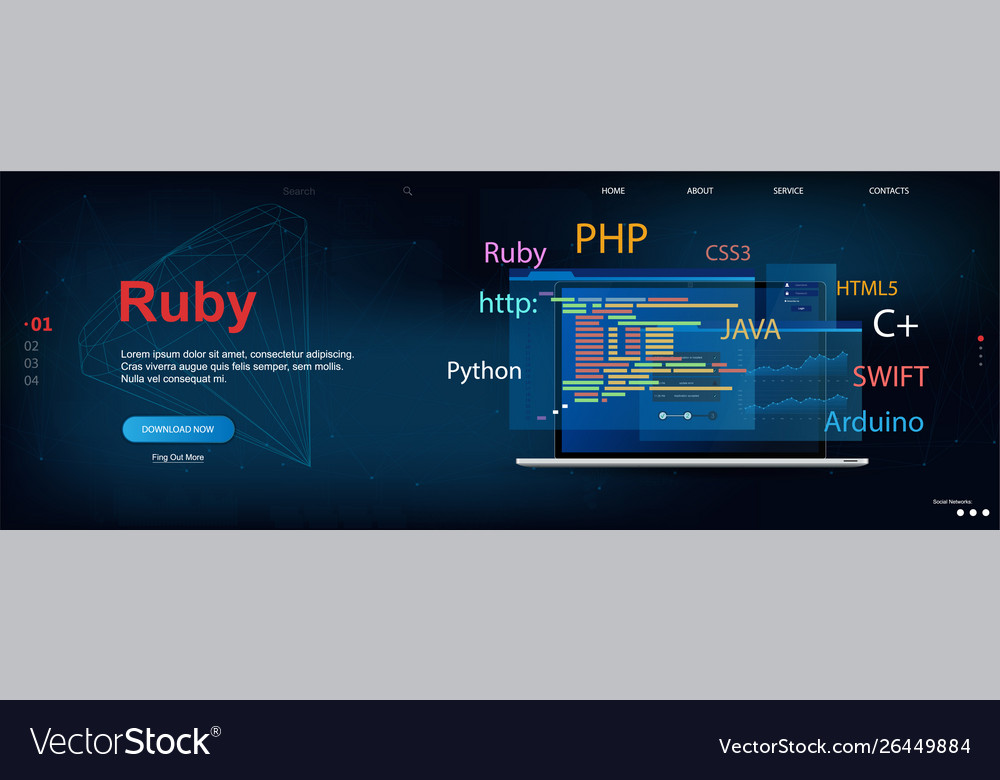 Ruby programming language Royalty Free Vector Image