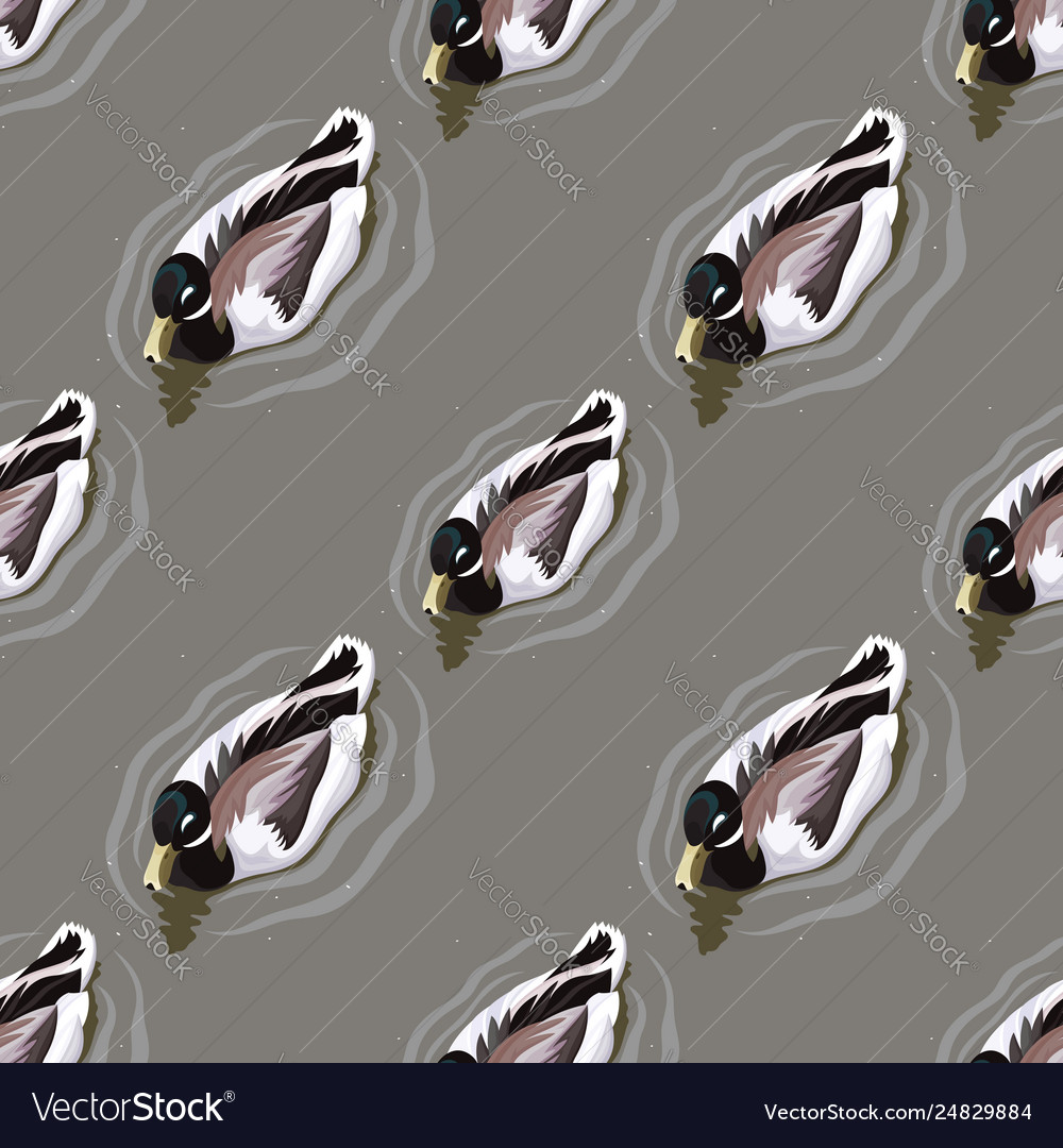 Seamless pattern with ducks
