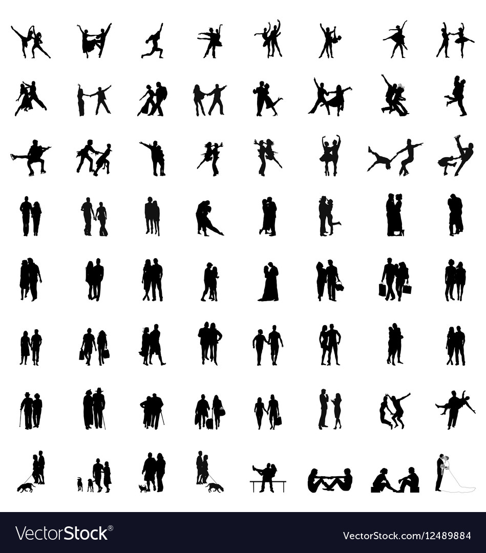 Silhouettes couples Royalty Free Vector Image - VectorStock