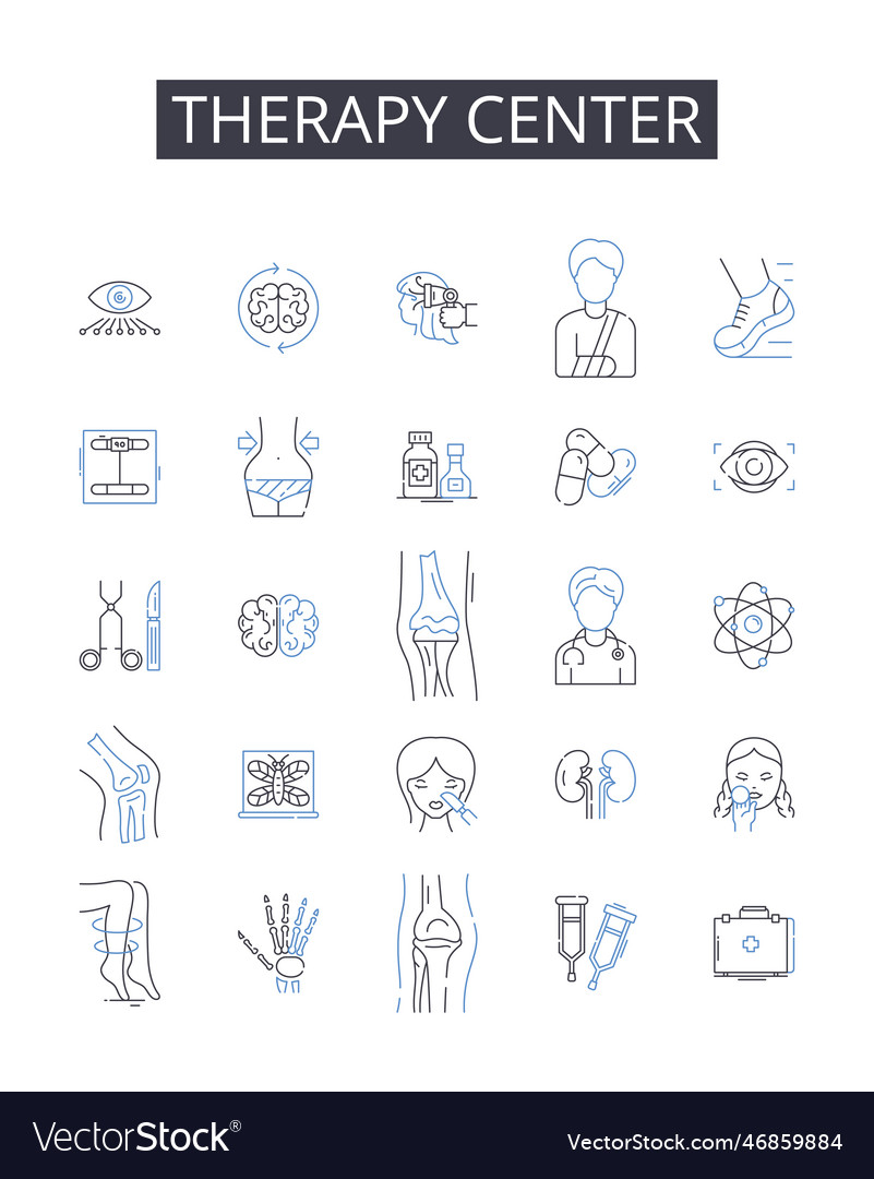 Therapy Center Linie Icons Sammlung Gesundheit