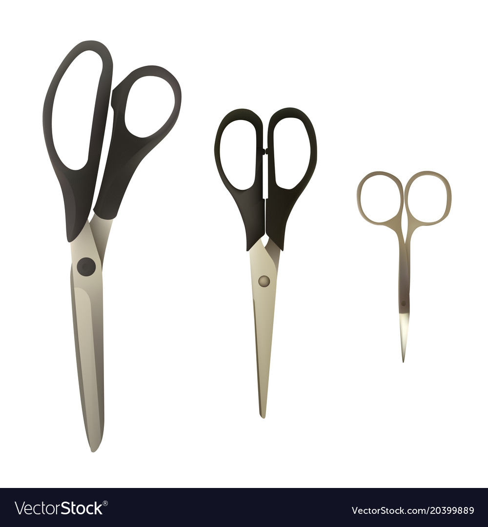 A set of scissors different types