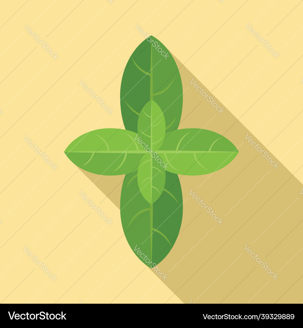Basil leaves icon flat herb plant Royalty Free Vector Image
