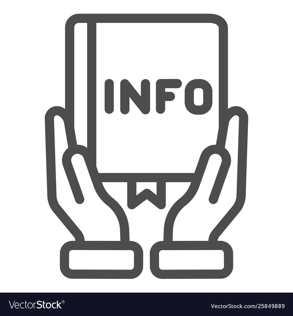 Book with infornation line icon info