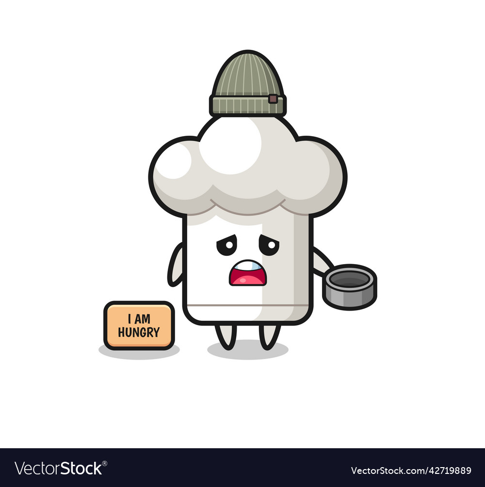 Cute chef hat beggar cartoon character Royalty Free Vector Cute chef hat beggar cartoon character Royalty Free Vector