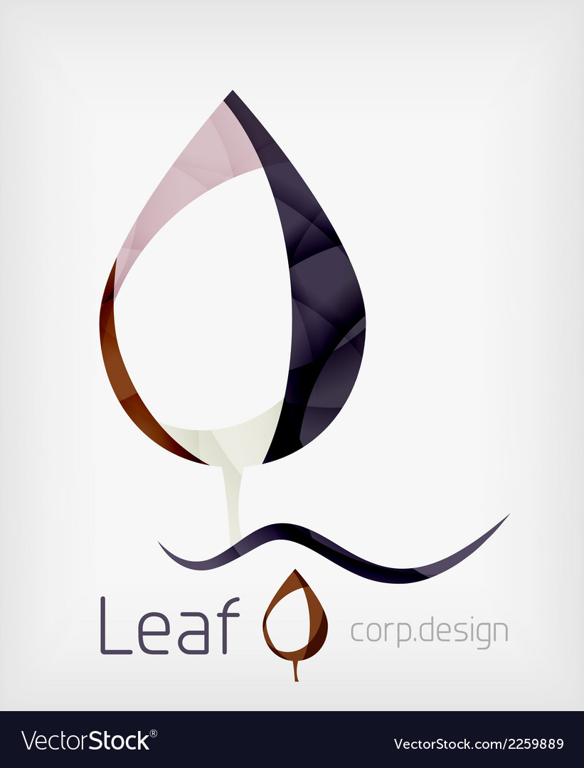 Flat design abstract leaf shape concept