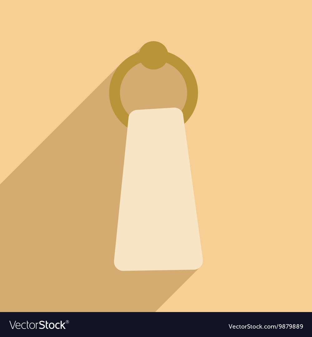 Flat with shadow icon and mobile application towel