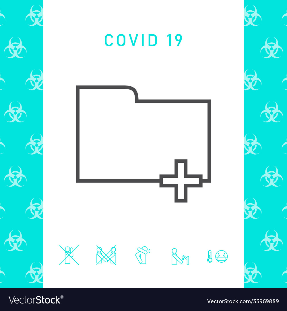 Folder icon with plus sign - add attach create