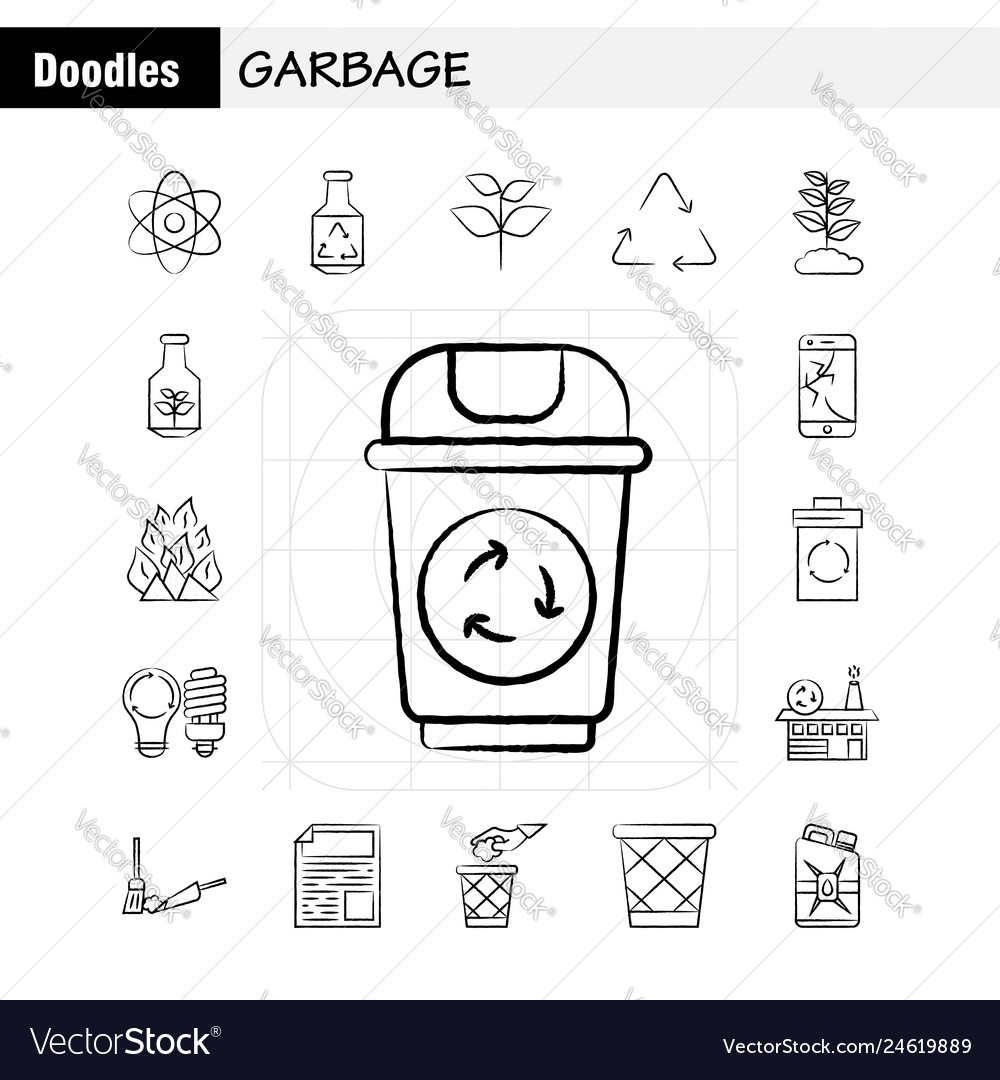 Garbage hand drawn icon for web print and mobile