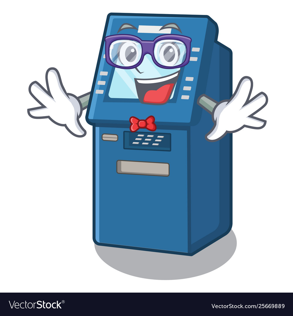 Geek atm machine in cartoon shape