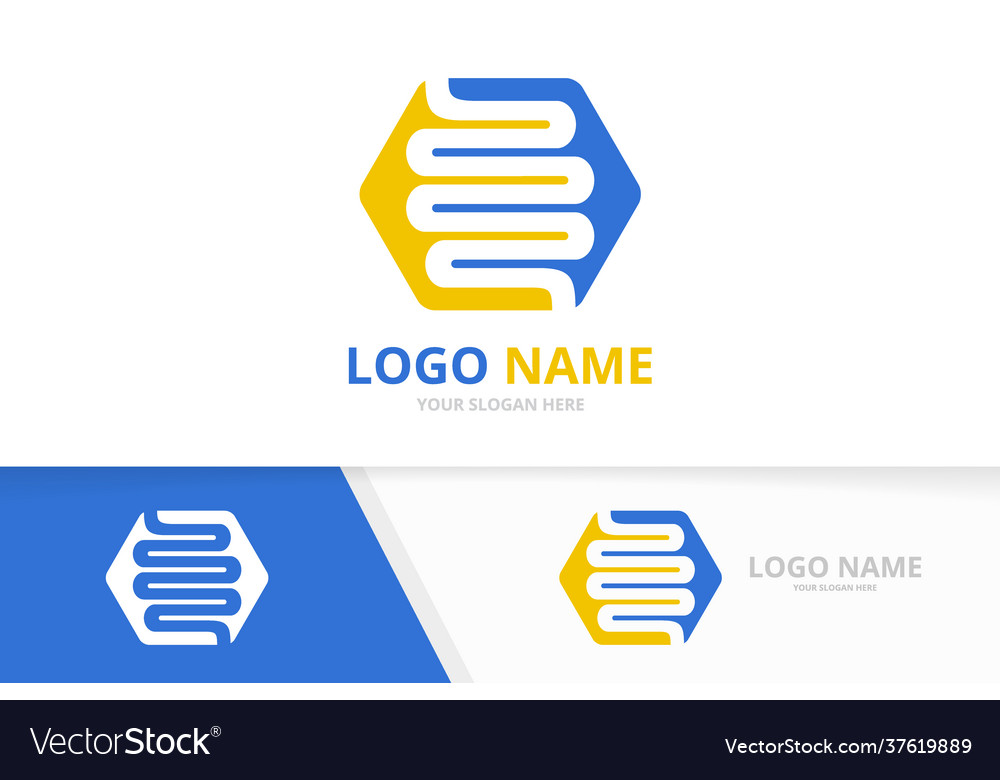 Healthy digestion logotype design template colon