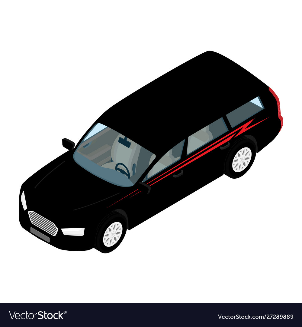 Isometrisch hochwertige Stadt Transport Auto-Ikone vector image Isometrisch hochwertige Stadt Transport Auto-Ikone