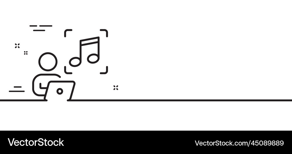 Music Line Icon Studio Record Sign Royalty Free Vector Image