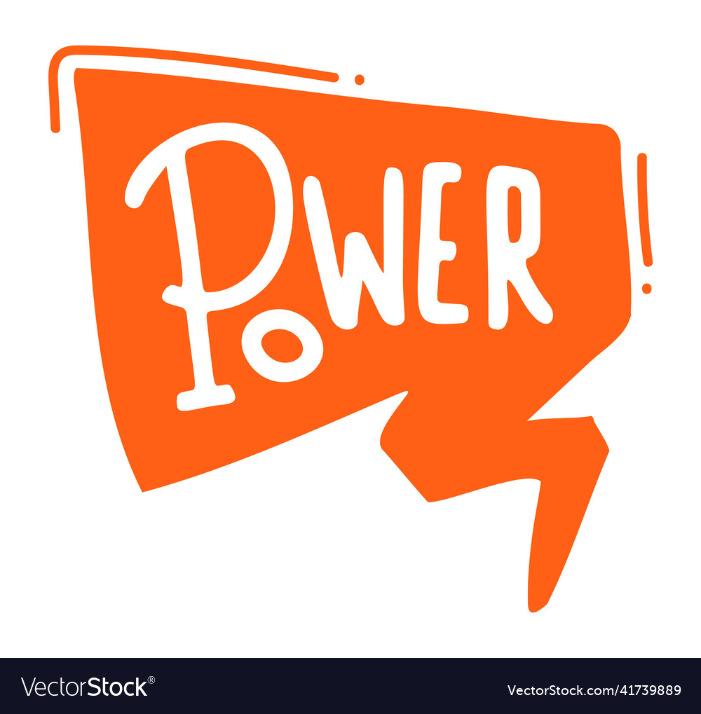 Power word in comic speech bubble chat message Vector Image