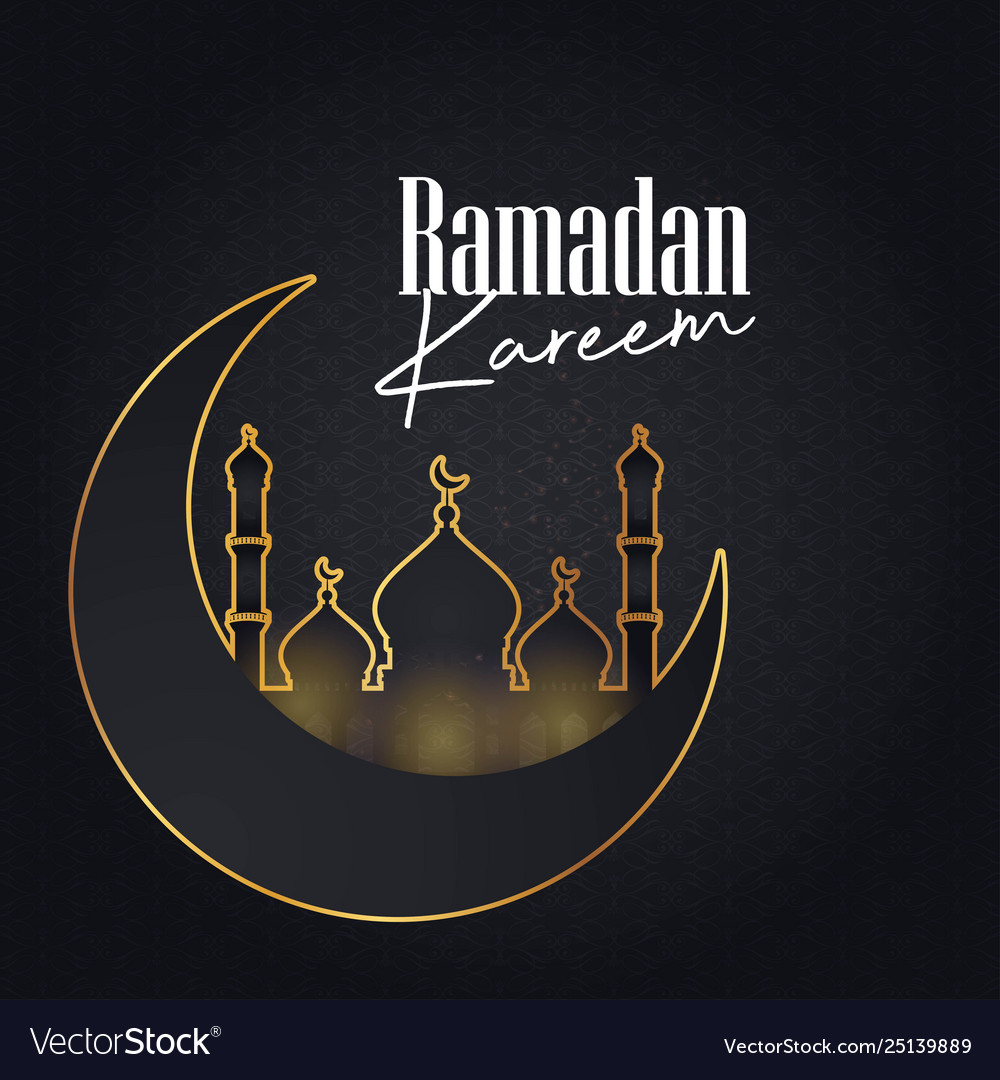 Ramadan kareem cresent moon pattern background Vector Image