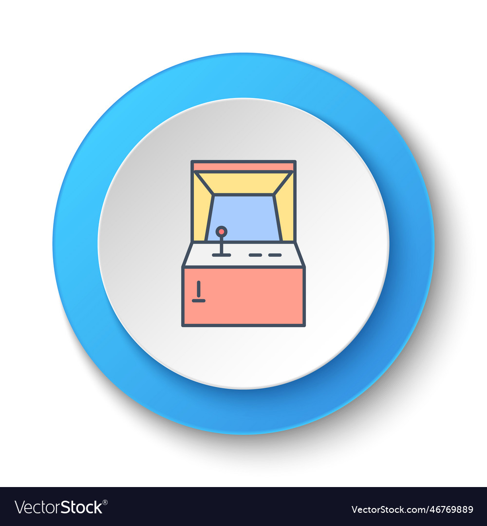 Round button for web icon console retro game vector image Round button for web icon console retro game