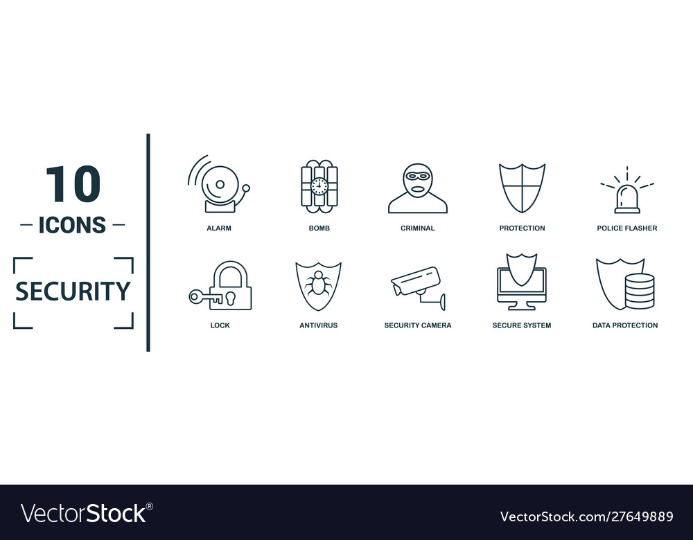 Security icon set include creative elements vector image Security icon set include creative elements