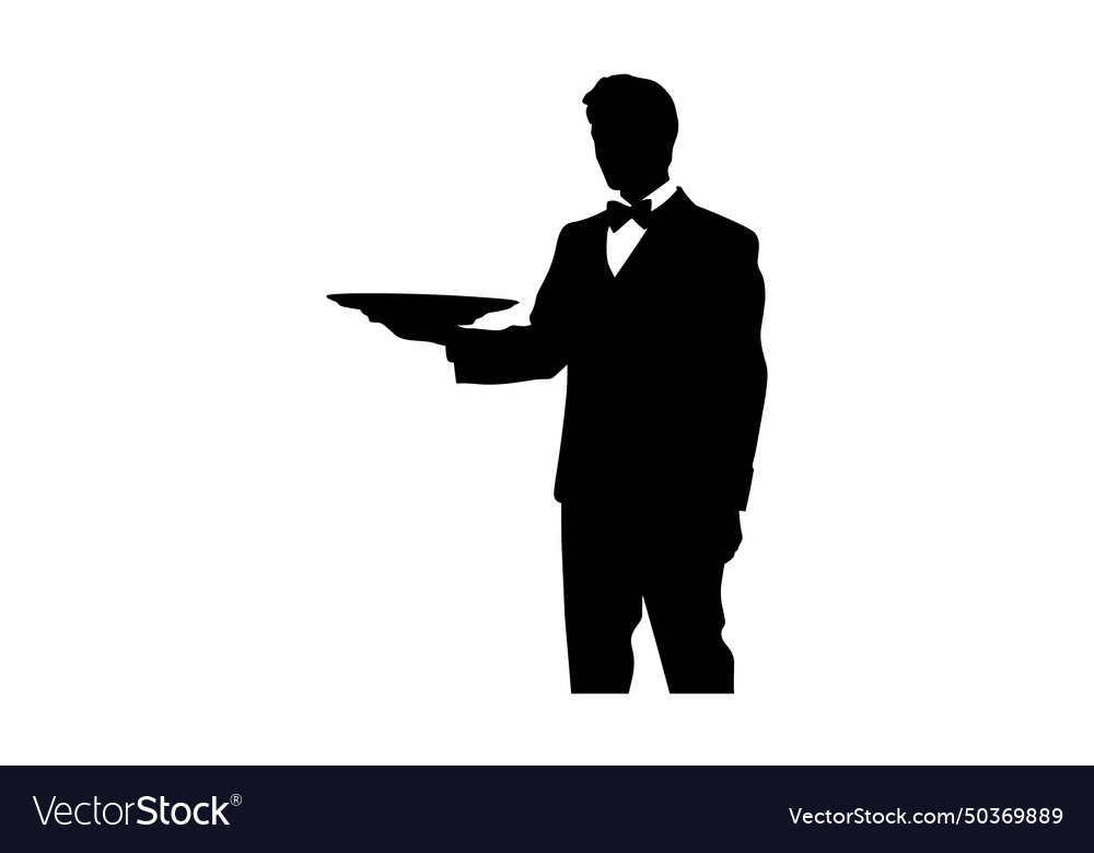 Kellner Servierteller Essen decken Kuppel Silhouette vector image Kellner Servierteller Essen decken Kuppel Silhouette