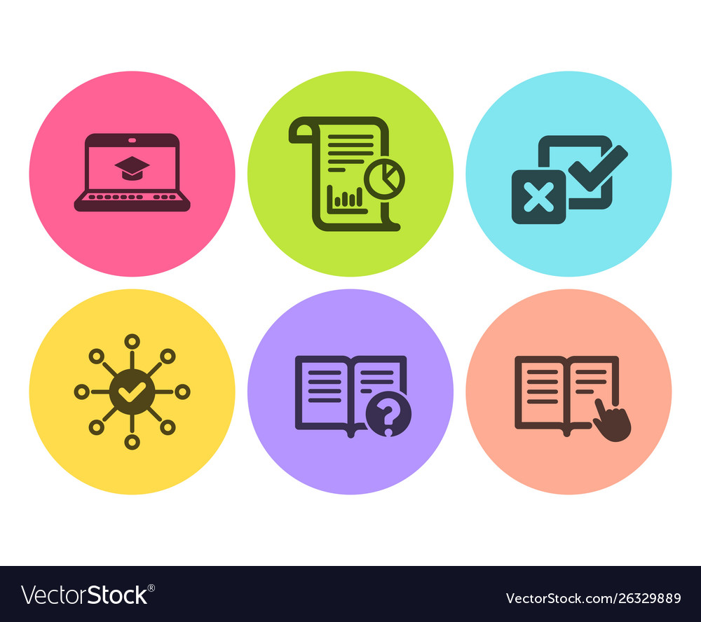 Website education survey check and checkbox icons vector image Website education survey check and checkbox icons