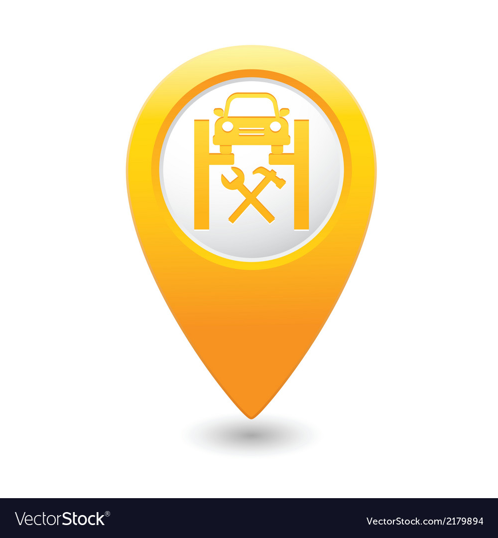 Car service icon on map pointer