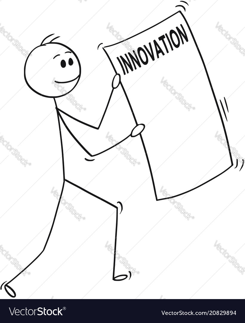 Cartoon of happy businessman carrying big sheet