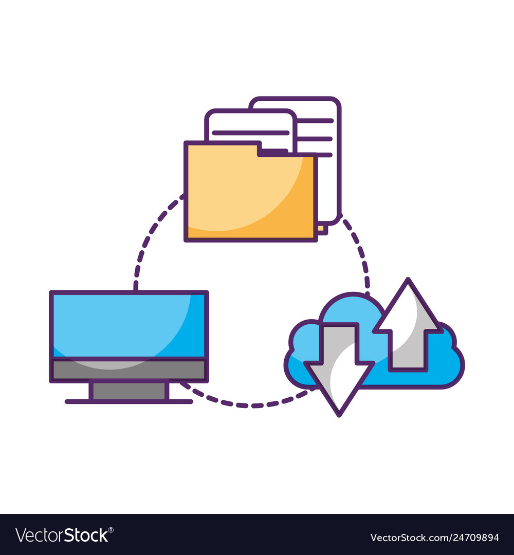 Computer folder cloud computing connection data