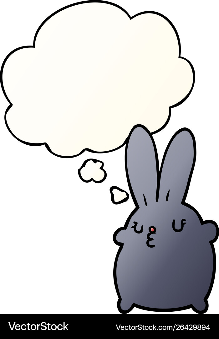 Cute cartoon rabbit and thought bubble in smooth Vector Image