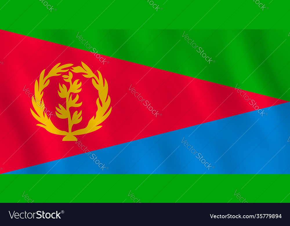 Eritrea flag with waving effect official