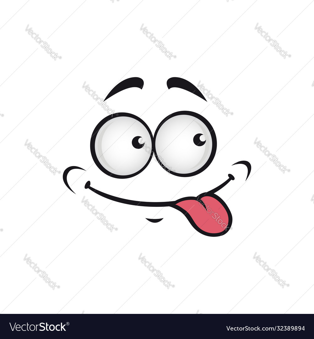 Clipart Cartoon of a Crazy Face Emoji Emoticon Tongue Out 