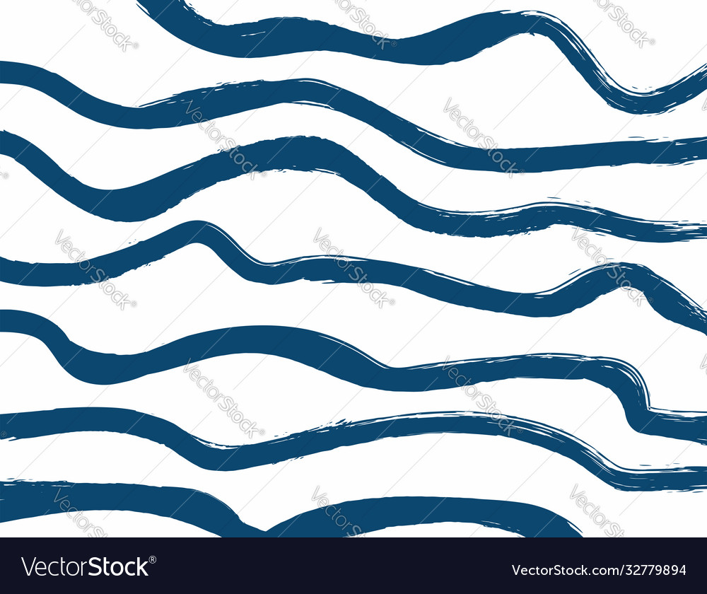 Horizontal pattern with wavy lines drawn paint vector image Horizontal pattern with wavy lines drawn paint